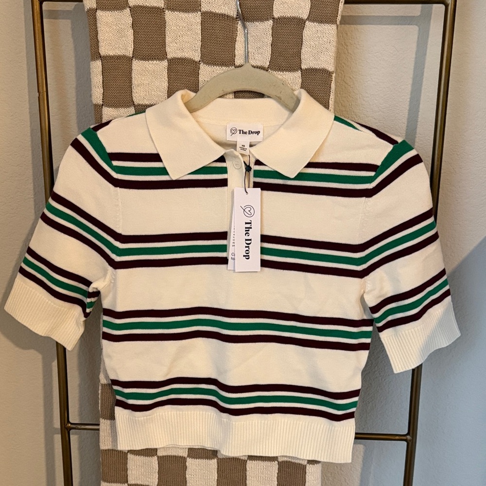 NWT THE DROP STRIPED KNIT‎ TOP SIZE XS